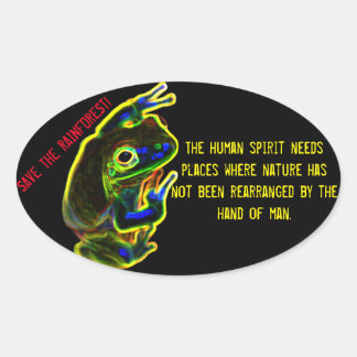 Oval Salve o adesivo da floresta tropical