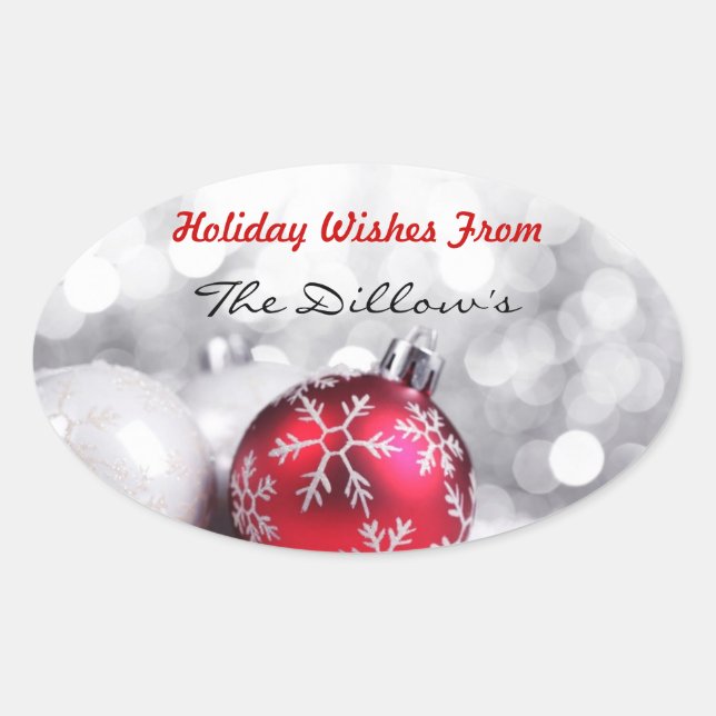 Oval SELLOS DE ENVELOPE DE FÉRIAS & Modelo de Adesivo (Frente)