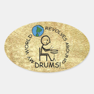 Oval Tambores - O Mundo Revola-Se Em Torno Do Adesivo O