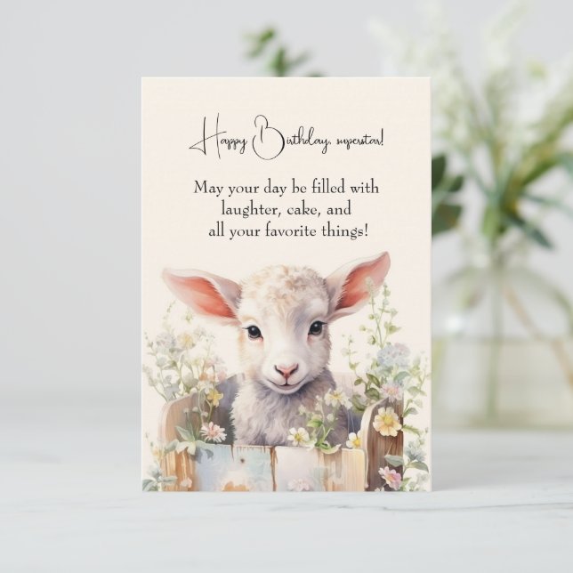 Ovelha Boca-Boca Ninho Numa Caixa (Em pé/Frente)