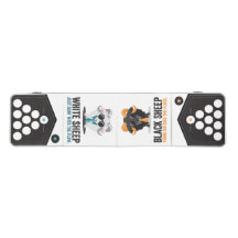 Ovelha branca vs. Mesa de pino do bife preto