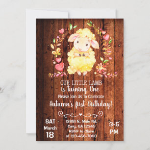 Ovelha, carneirinho, convite de aniversário de men