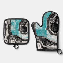 Oven Mitt and Pot Holders Set - Surface Current