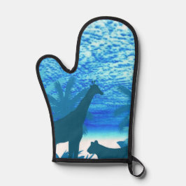 Oven Mitt Resistente ao Calor no Oceano Azul Profu