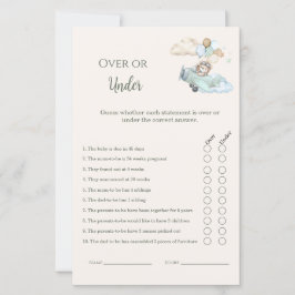 Over or Under Baby Shower Game Bearly Wait Boy