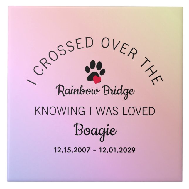 Over The Rainbow Bridge Custom Pet Memorial (Frente)