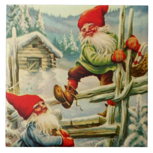 "Over the Wooden Fence" Gnomos de Jenny Nystrom