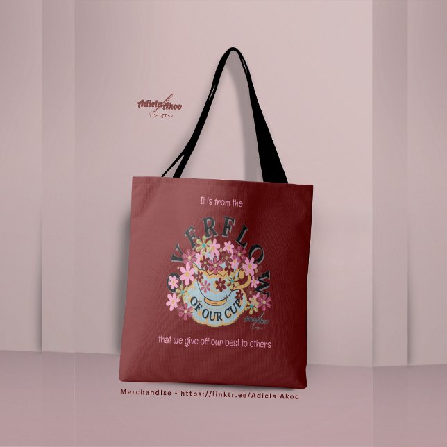 OVERFLOW Red Bolsa - Adiela Akoo (Overflow Tote: 'It is from the overflow of our cup that we give off our best to others' -Adiela Akoo)