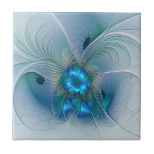 Ovinas de Pé, Fractal Turquesa Azul Abstrato