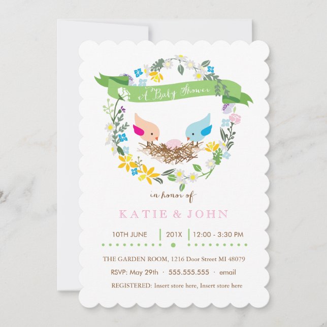 Ovo Rosa Pequeno| Convite Para Chás de fraldas De  (Frente)