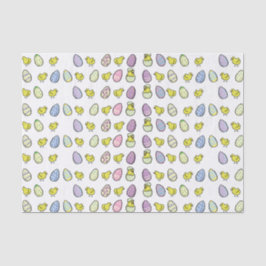 Ovos da páscoa e lenço de papel dos pintinhos