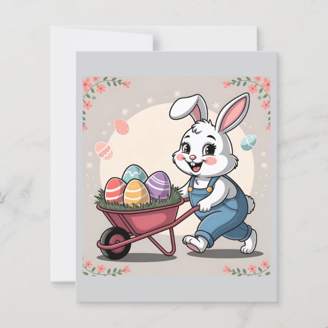 Ovos de coelho da Páscoa e artigos de papelaria (Frente)