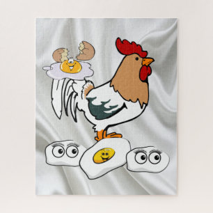 Ovos de galinhas de quebra-cabeça branca