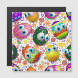 Ovos de Páscoa de desenho animado fofos e engraçad