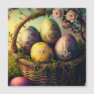 Ovos de Páscoa Decorados Artisticamente em uma Ces