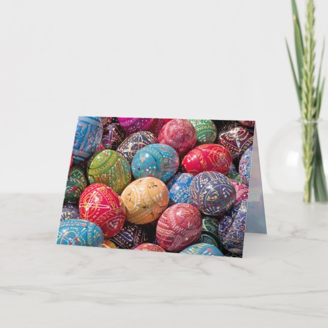 Ovos de Páscoa Decorados Tchecos Cartão (Frente)