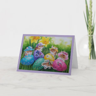 Ovos de Páscoa e Ratos de Campo Cartão de Arte em 