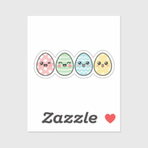 Ovos de Páscoa Kawaii Adesivo Pastel Engraçado Ros