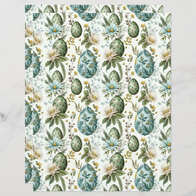 Ovos de Páscoa padrão nostálgico de colheita n.o 2 (Frente/Verso)