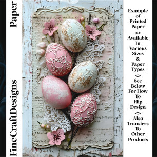 Ovos de Páscoa Pastel Shabby Chic CL9 Papel Scrapb