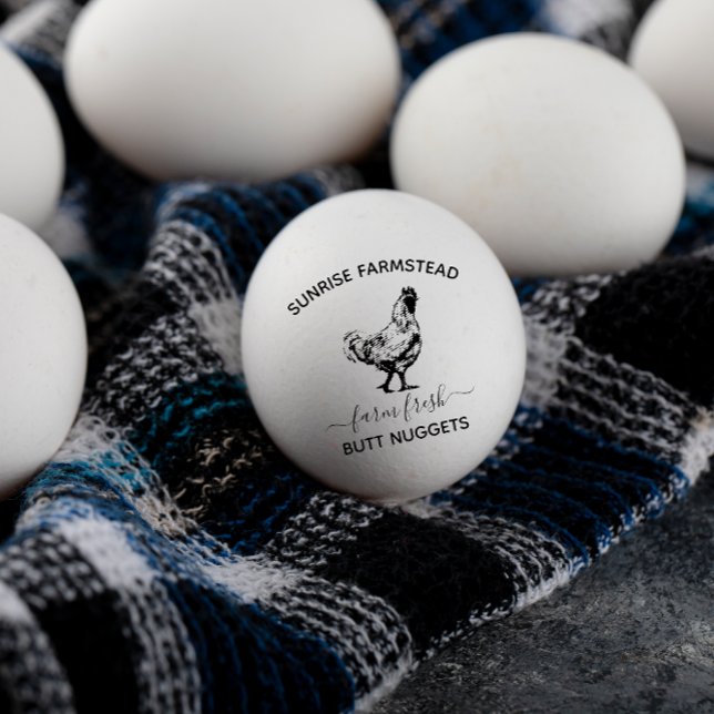 Ovos Frescos de fazenda | Carimbo Monograma Engraç (Criador carregado)