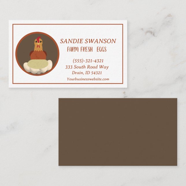 Ovos frescos de fazenda para venda de Cartão de vi (Frente/Verso)