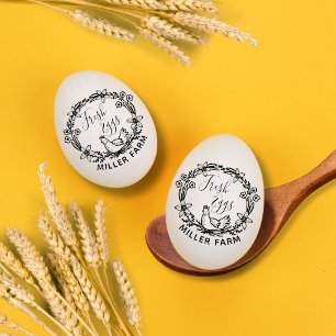 Ovos Frescos Fresco Frio Monograma Carimbo de Ovos