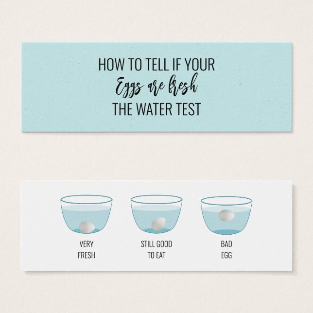 Óvulo - Teste Para A Frescura Cartão De Informação (Frente & Verso)