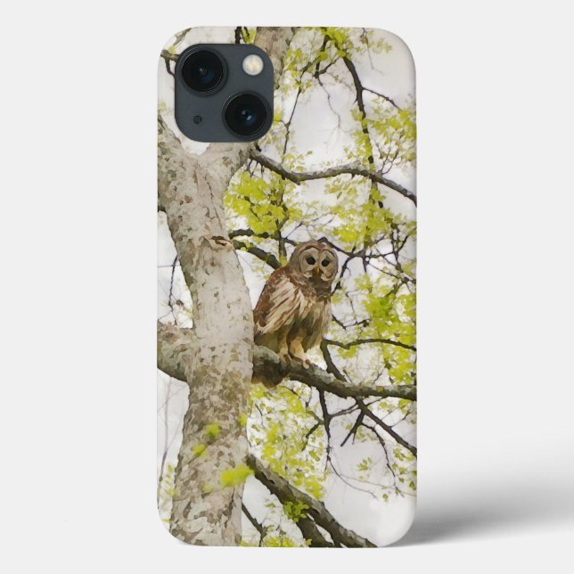 Owl Art Wild Nature Capa de telefone (Verso)