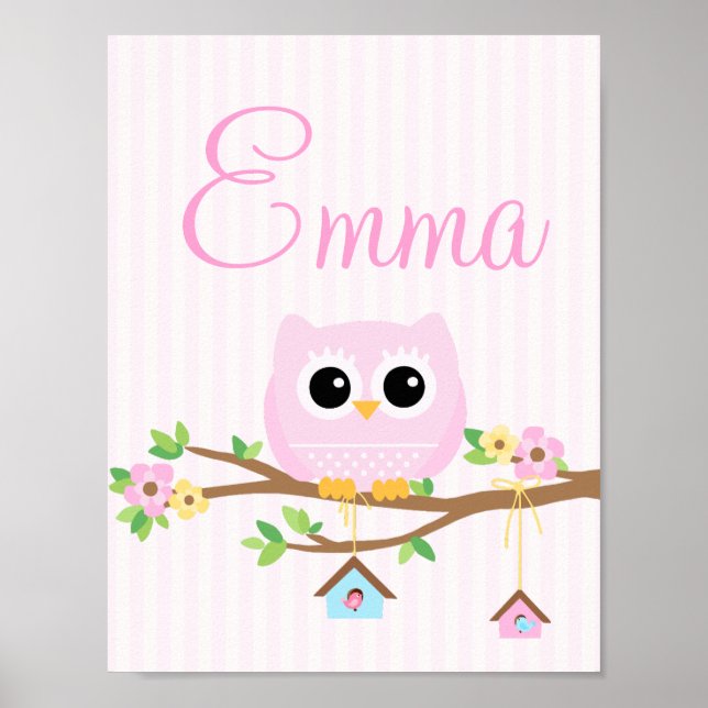 Owl Baby Girl personalizada poster (Frente)