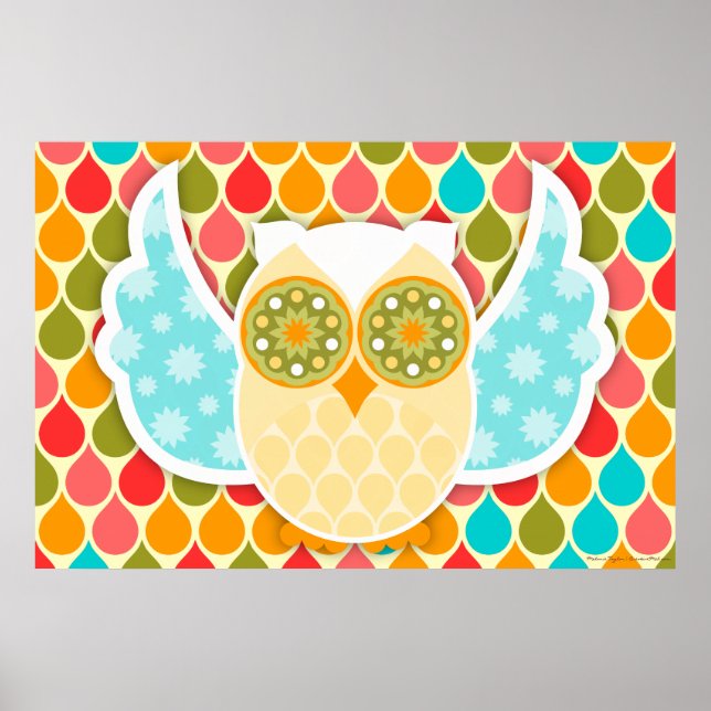 Owl Boheme White Owl Poster (Frente)