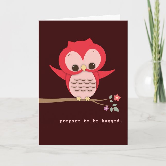 Owl Love se prepara para ser um cartão abraçado (Frente)