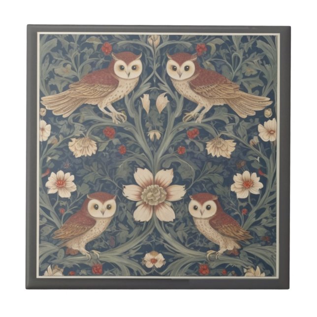 Owl Pattern Vintage William Morris style Owls (Frente)