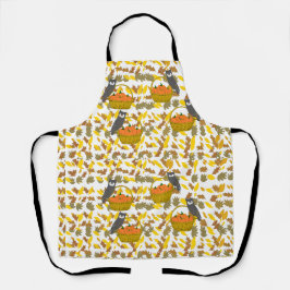 Owl & Pumpkin Harvest" Apron | All-Over Print