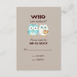 Owls Wedding RSVP - Noiva e noiva