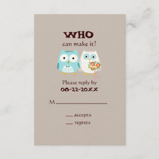 Owls Wedding RSVP - Noiva e noiva