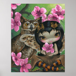 Owlyn no Springtime ART IMPRESSÃO Owl Fairy Primav