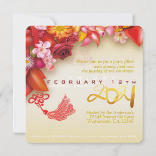 Ox 2021 PSqInv, cortado em papel, em chinês Floral