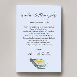 Oyster Coastal Wedding Welcome Bag Letter