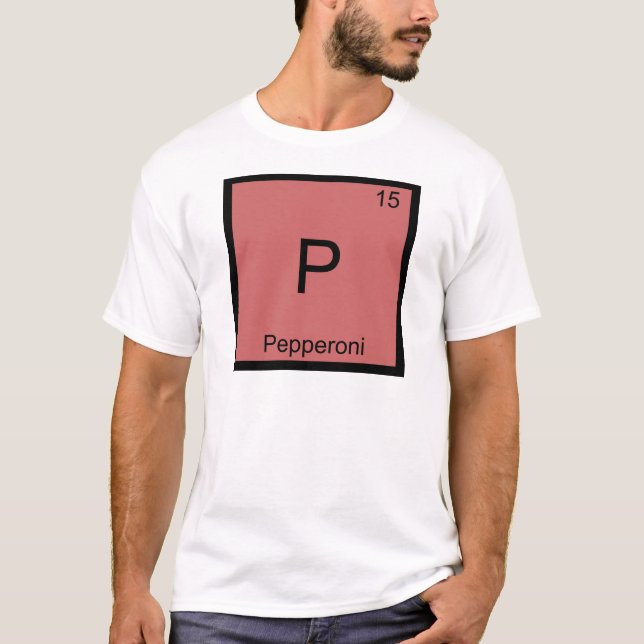 P - Camisa engraçada com símbolo do elemento quími (Frente)