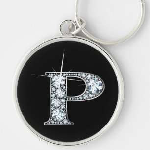 "P" Diamond Bling Chaveiro
