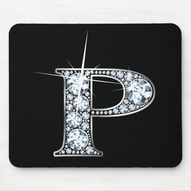 "P" Diamond Bling Mousepad (Frente)