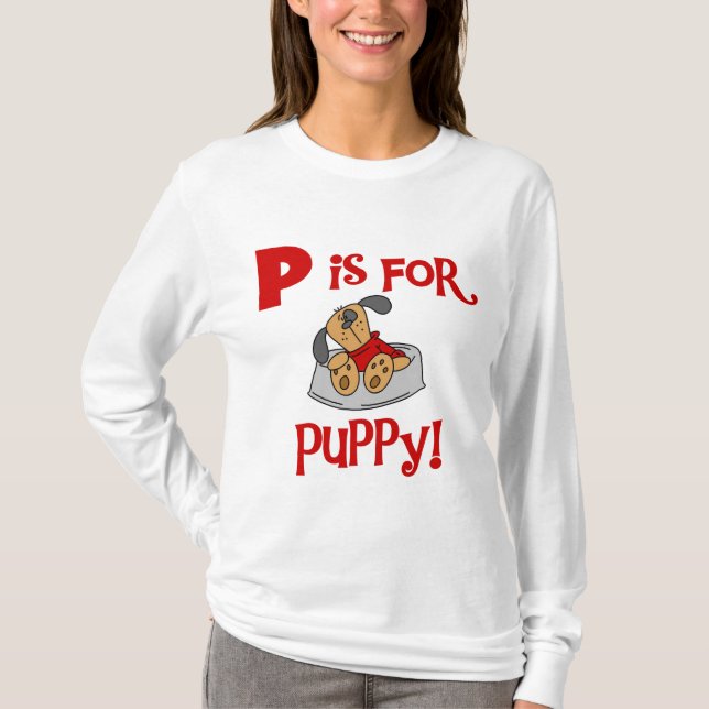 P é para o camiseta e os presentes do filhote de (Frente)