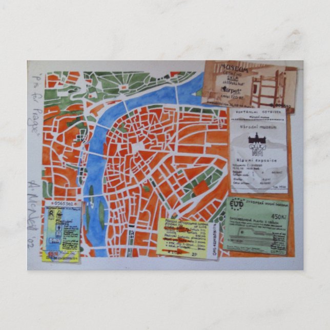 P é para o cartão postal de Praga (Frente)