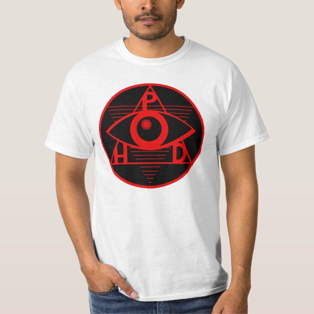 P.H.D. Logotipo na camisa branca (Frente)