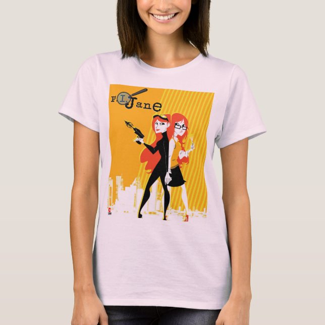 P. I. Camiseta básica de mulheres rosa-base Jane (Frente)