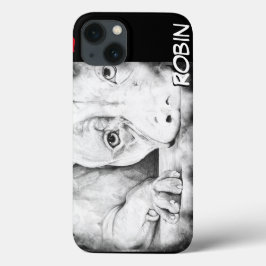 Pacientemente esperando com coração vermelho