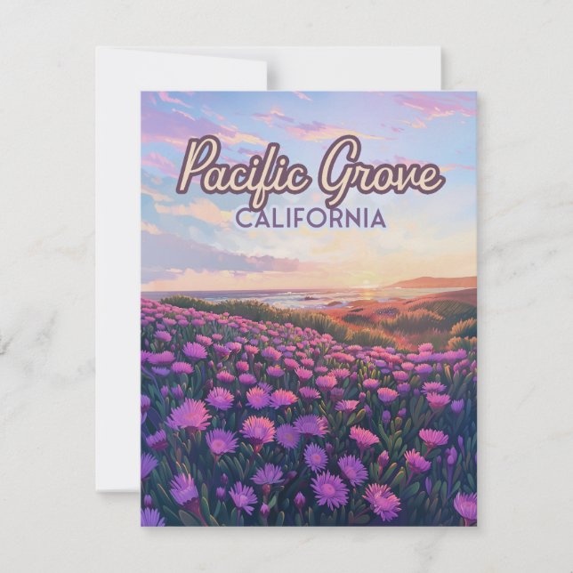 Pacific Grove California Monterey Purple Card (Frente)