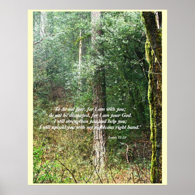 Pacífico Noroeste Forest Isaiah 41:10 Impressão (Frente)