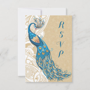 Pacock Lace Elegance 2 Wedding RSVP